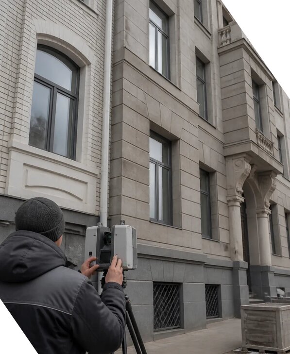 Лазерное сканирование фасадов зданий для обследования в Сергиеве Посаде